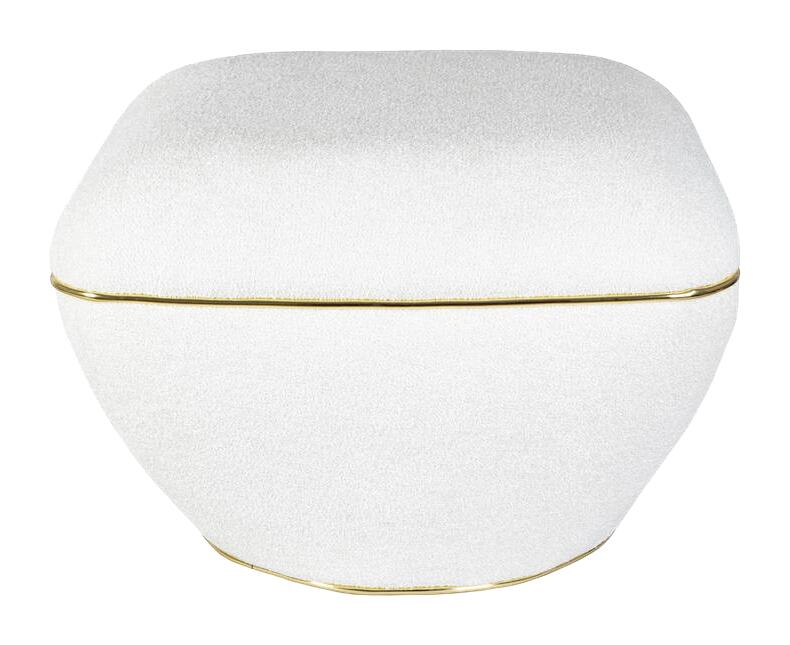 360 Living Hocker Contessa 110 weiß gold B/H/T: ca. 60x42,5x60 cm