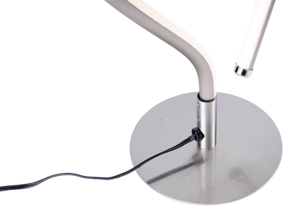 POCOline Tischleuchte Heart nickel matt weiß Metall Kunststoff B/H: ca. 24x40 cm