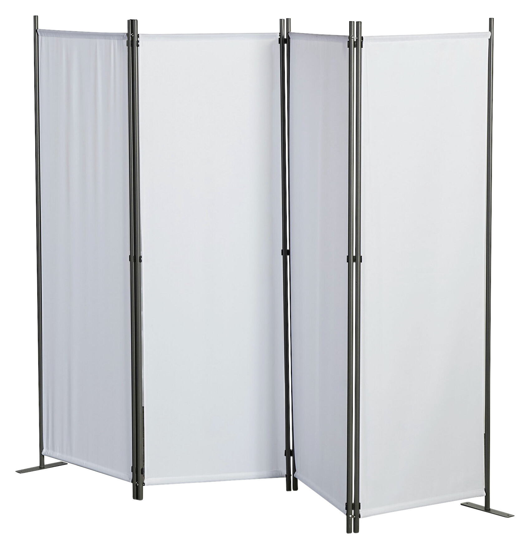 Grasekamp Paravent 4-teilig 2er Set weiß Polyester B/H: ca. 225x170 cm