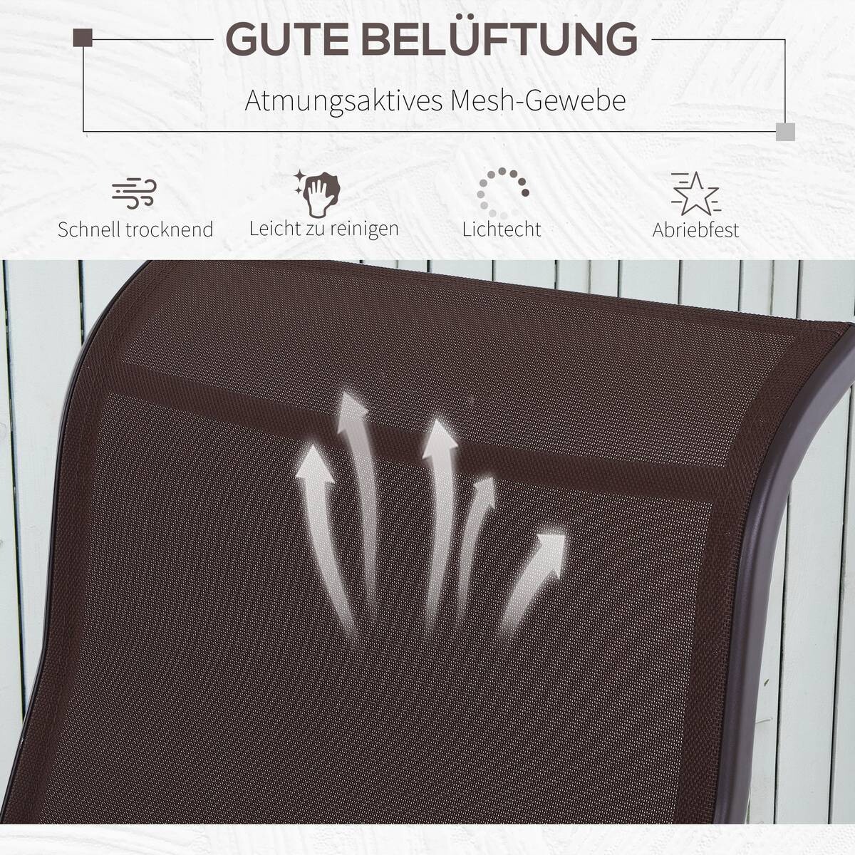 Outsunny Schaukelstühle braun Metall B/H/T: ca. 60x105x73 cm