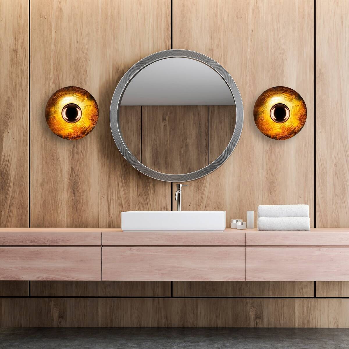 Opviq Wandleuchte Kurt Kupfer Metall B/H/T/L/D: ca. 28x26x28x28x28 cm G9 1 Brennstellen