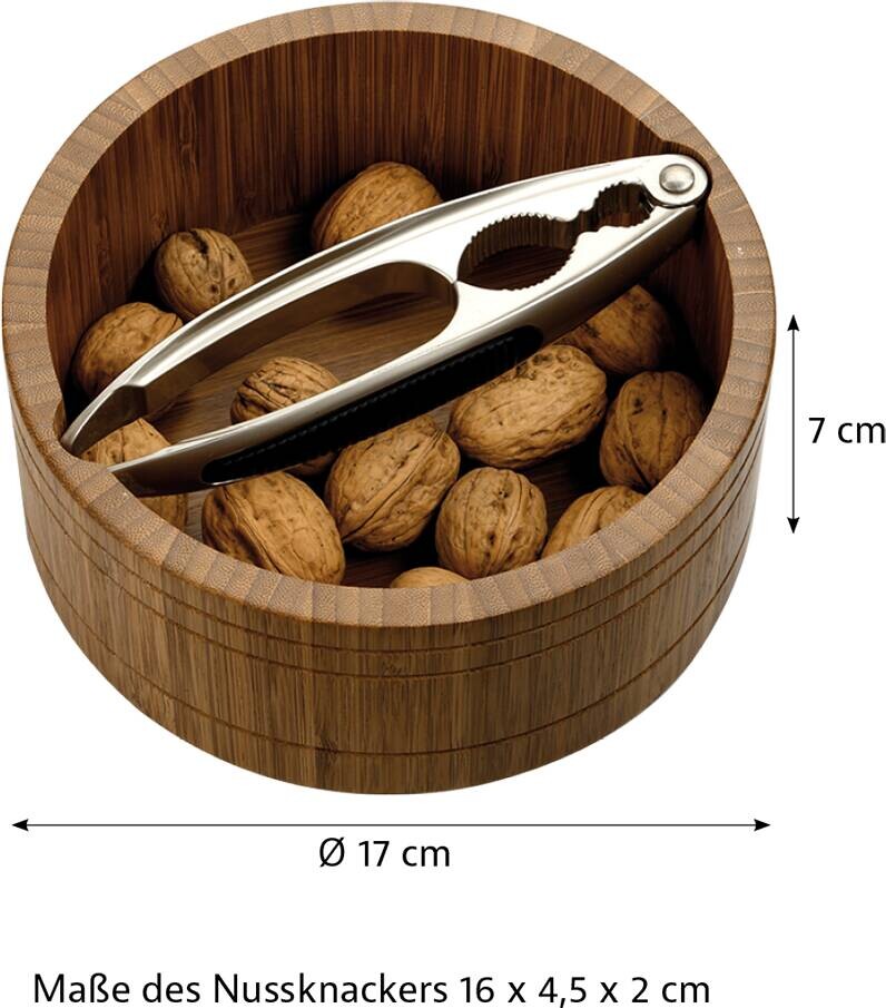 Kesper Nussschale braun Edelstahl B/H/L: ca. 16,6x7x16,6 cm