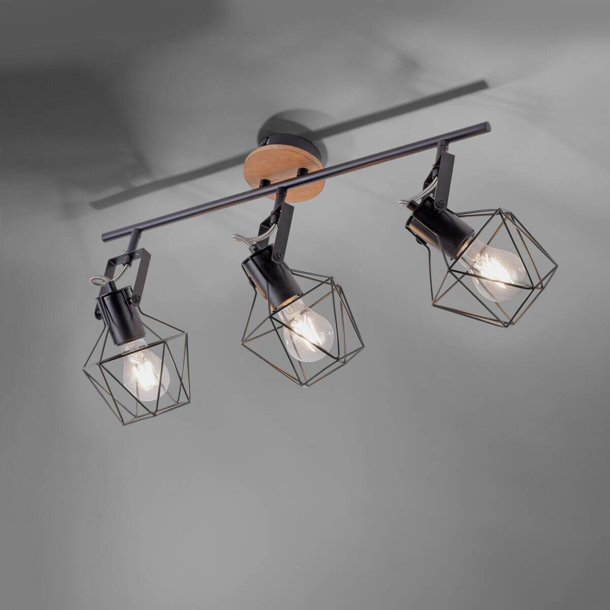 Just Light Spotbalken Jaro Eisen B/H/L: ca. 28x31x83 cm E27 3 Brennstellen