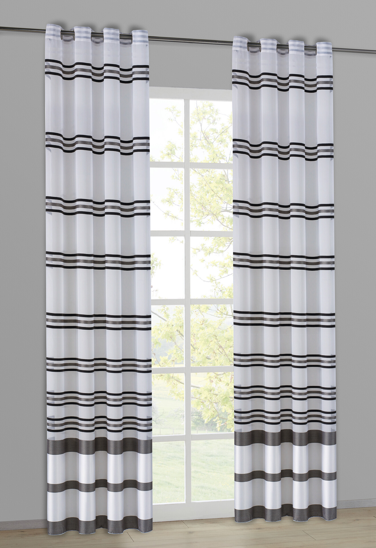 POCOline Ösenvorhang Chicago schwarz B/L: ca. 150x245 cm