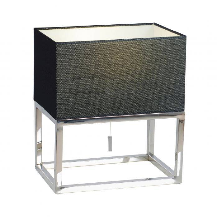 Näve Leuchten Tischleuchte NV3146122 schwarz Metall Kunststoff Textil B/H/T: ca. 30x34x19 cm E27 1 Brennstellen