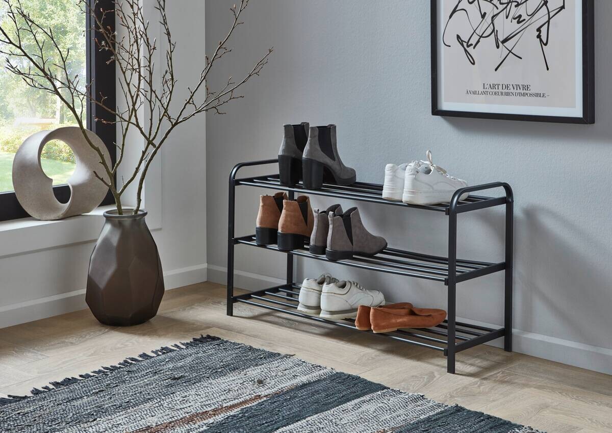 Schuhregal schwarz B/H/T: ca. 89x49x29 cm