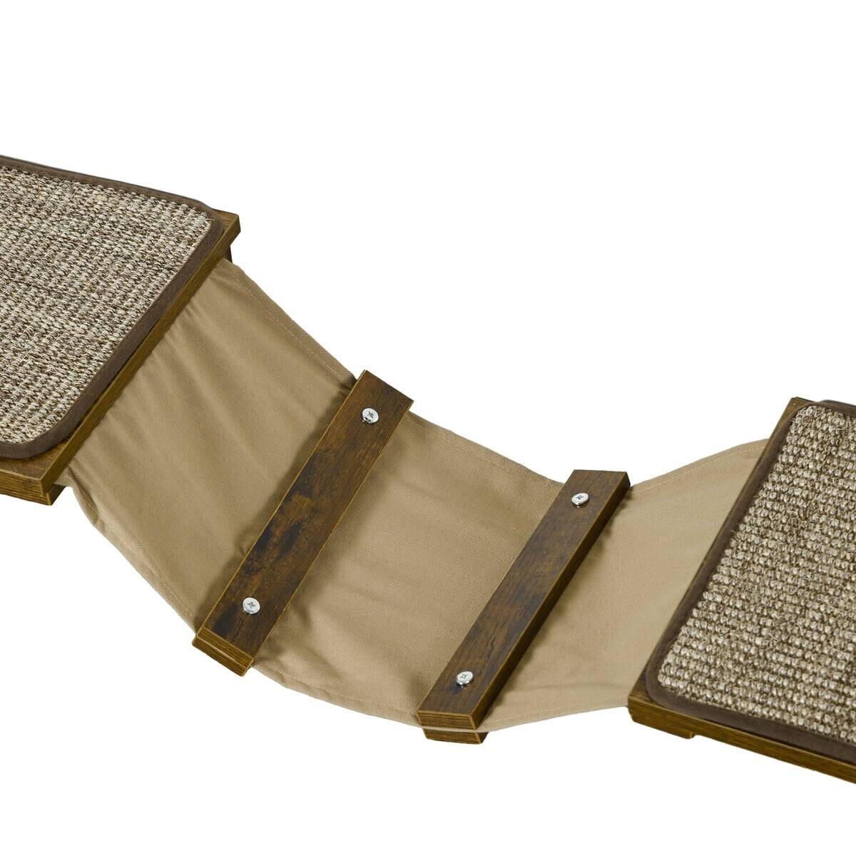 PawHut Katzenregal-Set braun Sisal B/H/L: ca. 29x8,5x136 cm