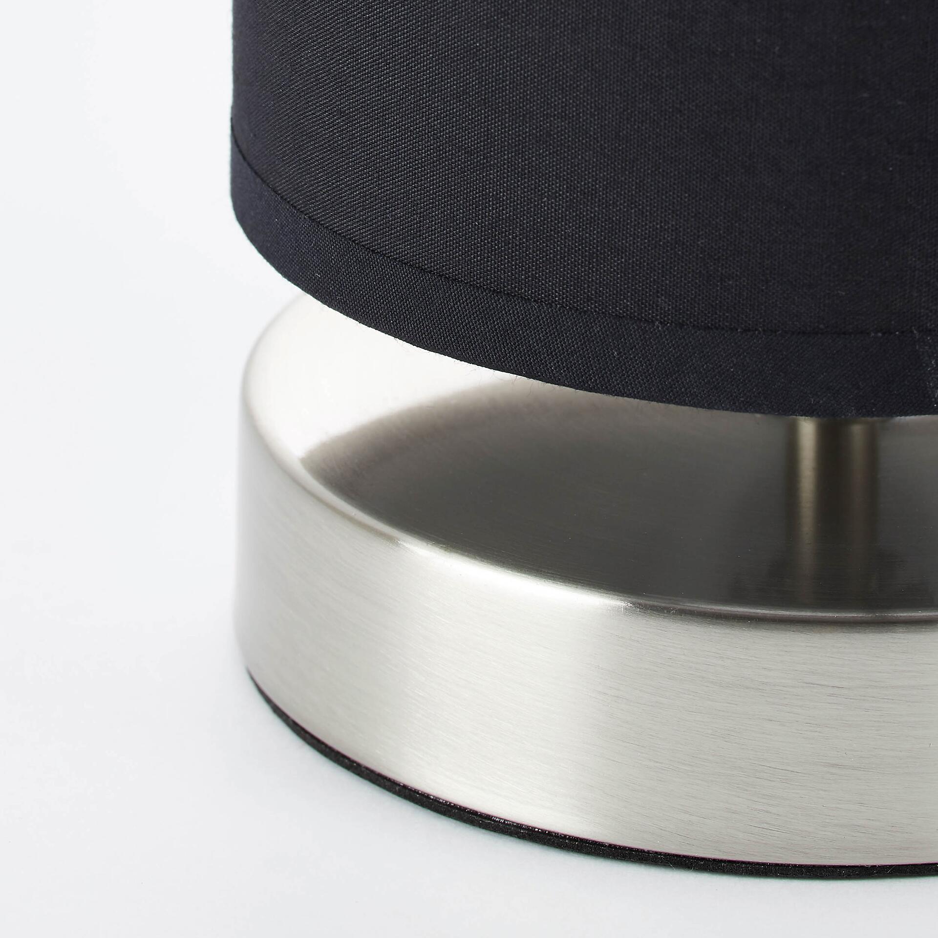 Brilliant Tischleuchte Claire schwarz nickel matt Stoff Metall H/D: ca. 25,5x12 cm E14 1 Brennstellen