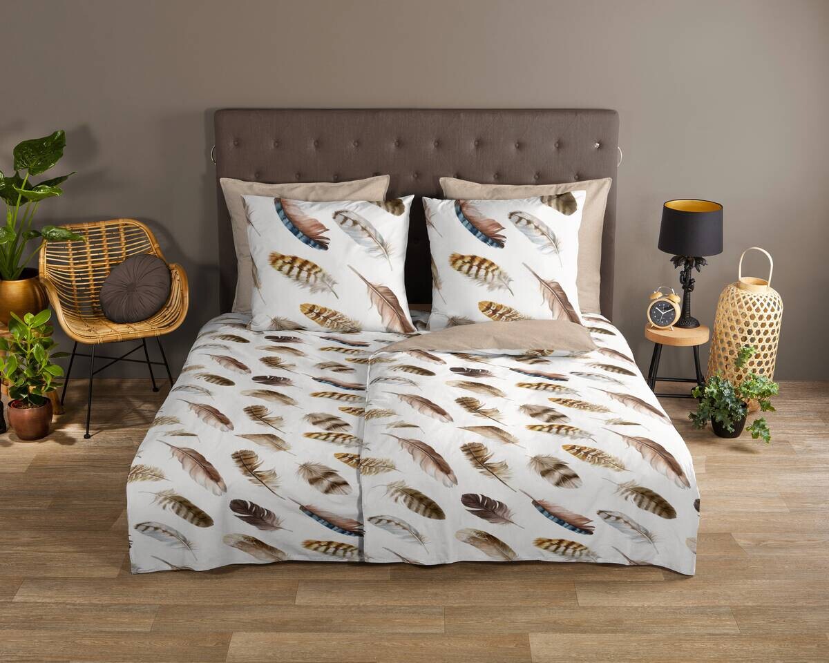 Baumwoll Bettwäsche Fedra sand Baumwolle B/L: ca. 135x200 cm