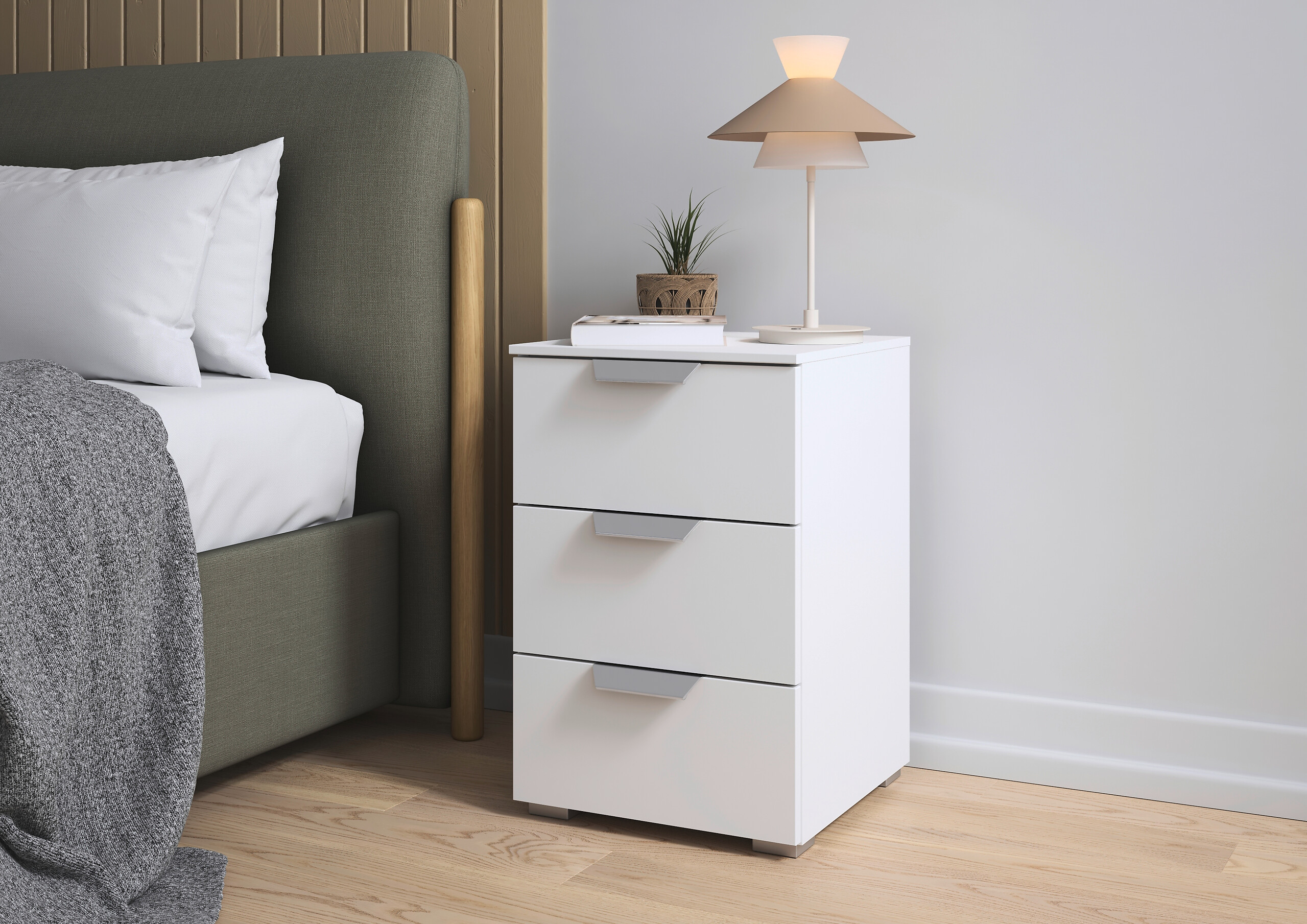 Nachtkonsole Aditio Alpinweiß B/H/T: ca. 40x61x42 cm