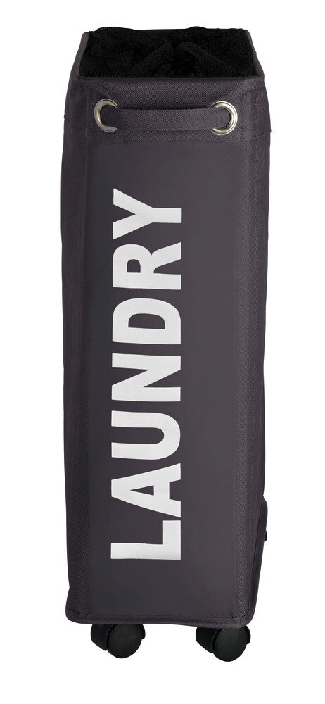 WENKO Wäschekorb grau weiß Kunststoff