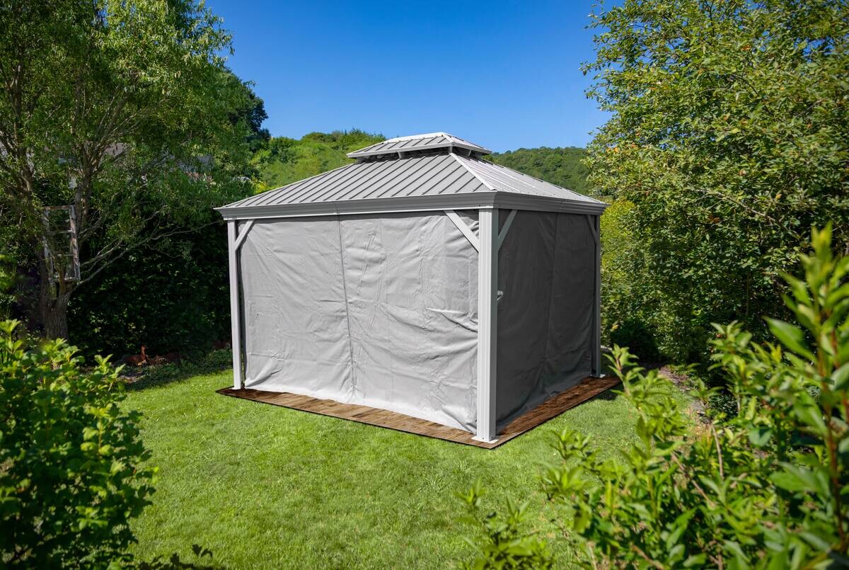 Sojag Pavillon-Vorhang-Set Messina taupe Polyester