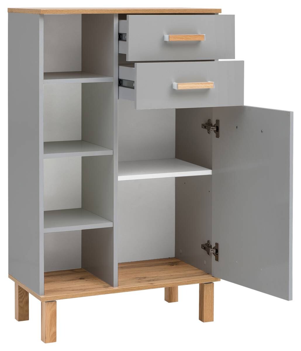 Midischrank Padua grau Eiche Landhaus Nachbildung B/H/T: ca. 67x114,5x35 cm
