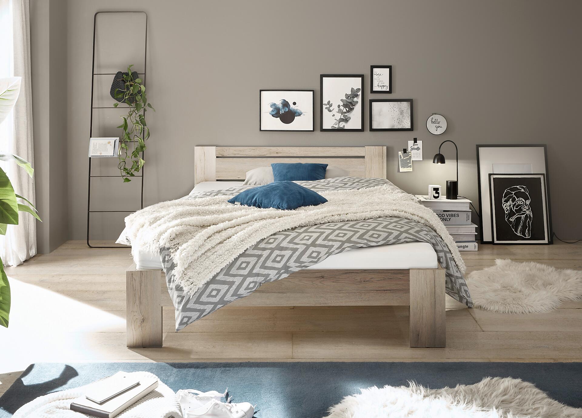 Futonbett Cannes Eiche San-Remo Nachbildung Liegefläche B/L: ca. 140x200 cm