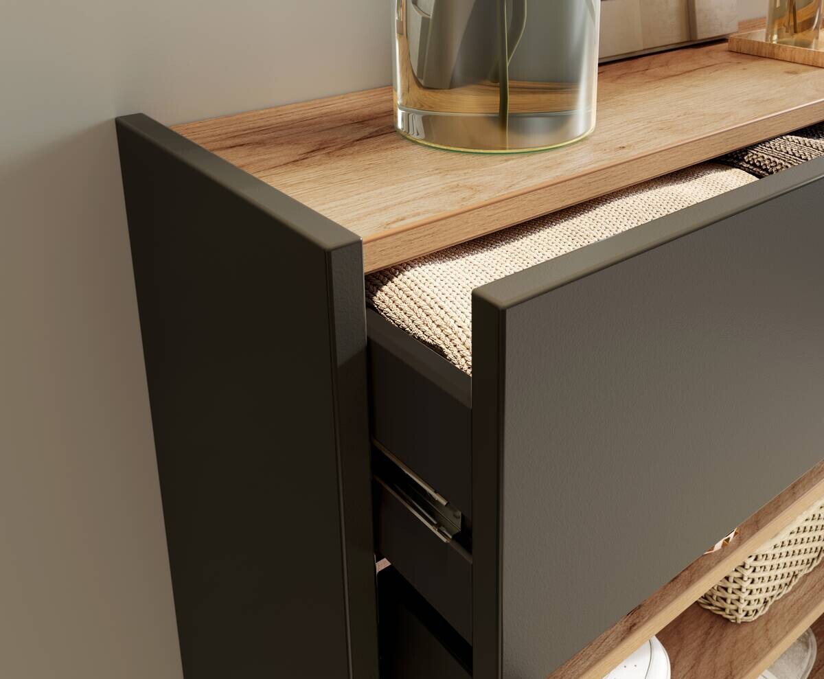 Mehrzweckschrank 1397-549 Graphit Optik Eiche Navarra Nachbildung B/H/T: ca. 56x97x22 cm