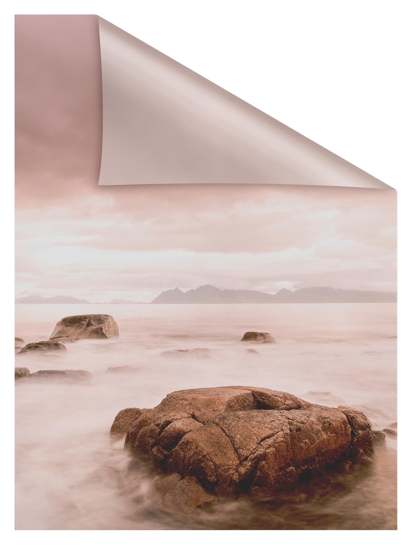 LICHTBLICK Fensterfolie Stone Meer Stone rot B/L: ca. 100x130 cm