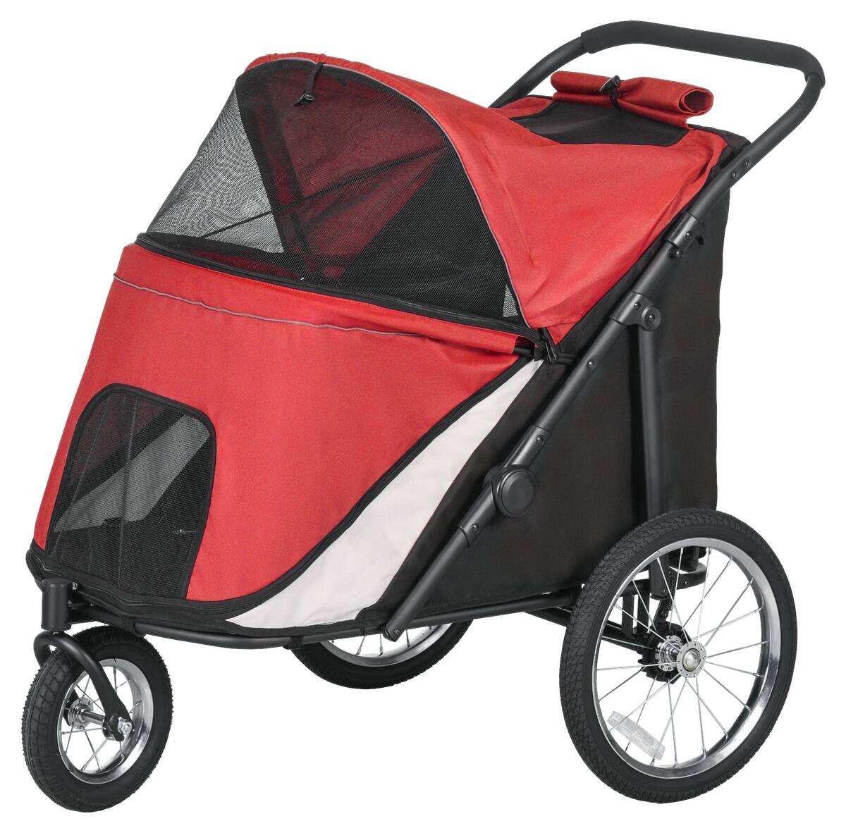 PawHut Hundebuggy rot Stahl B/H/L: ca. 70x97,5x111 cm