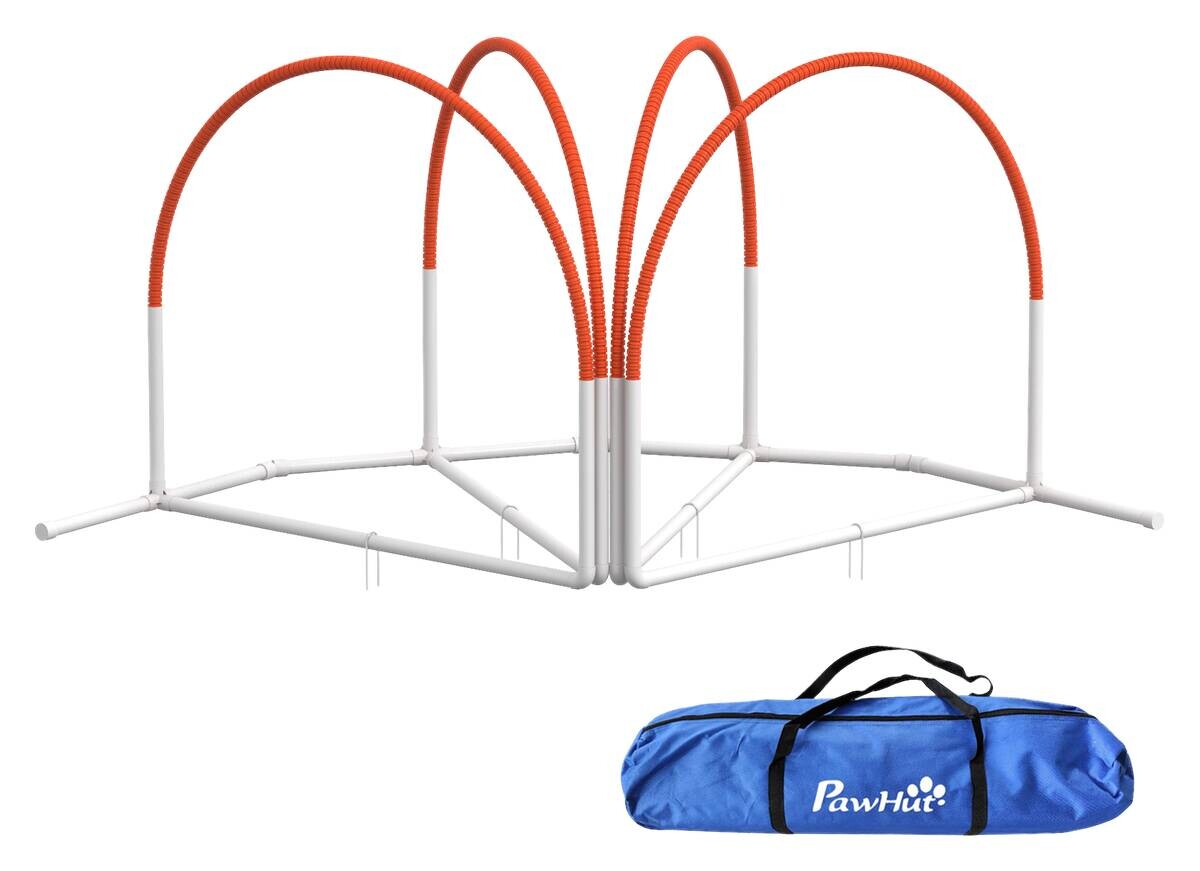 PawHut Hunde-Agility-Set weiß Kunststoff B/H/L: ca. 69x99x89 cm