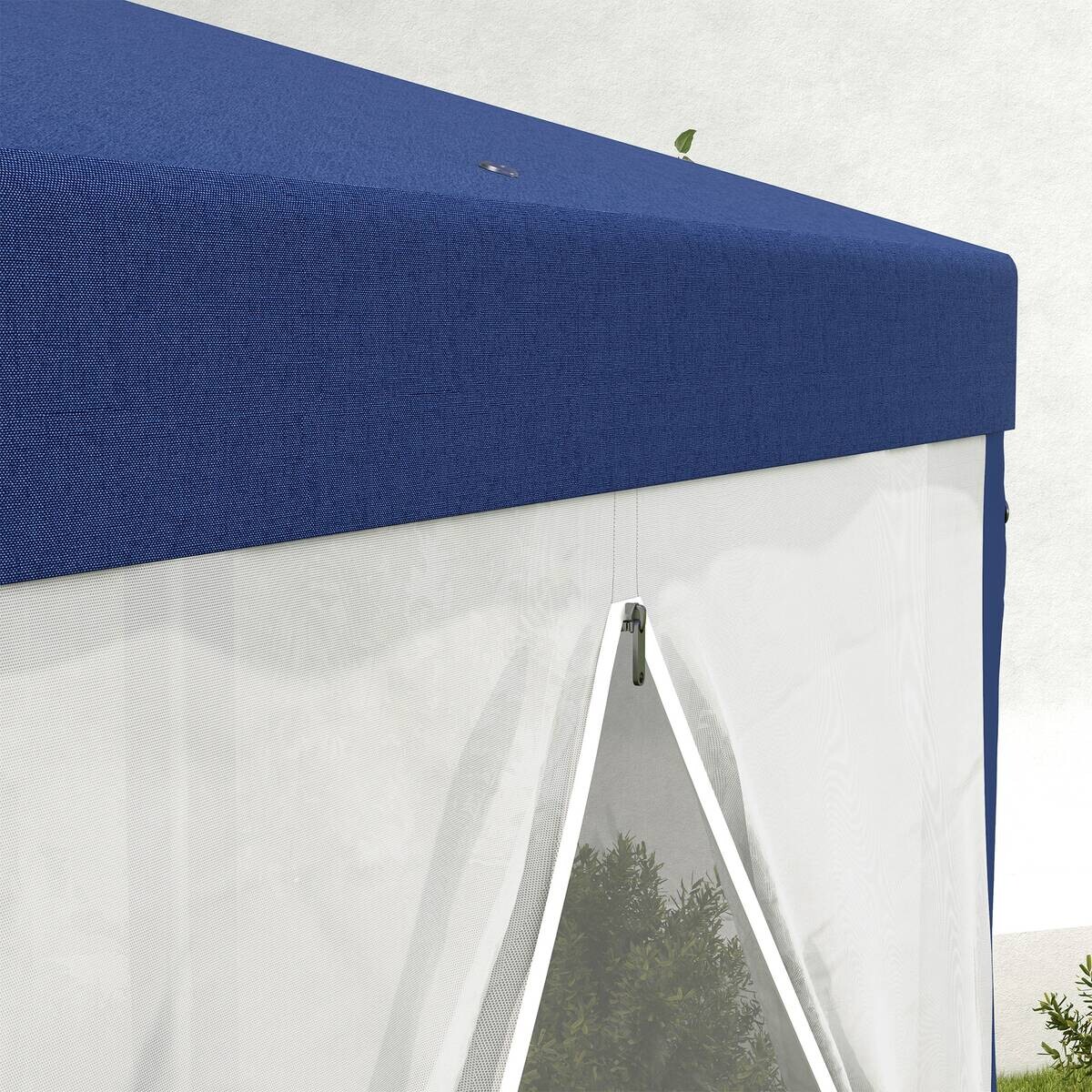 Outsunny Pavillon blau Polyester B/H/L: ca. 341,2x250x394 cm