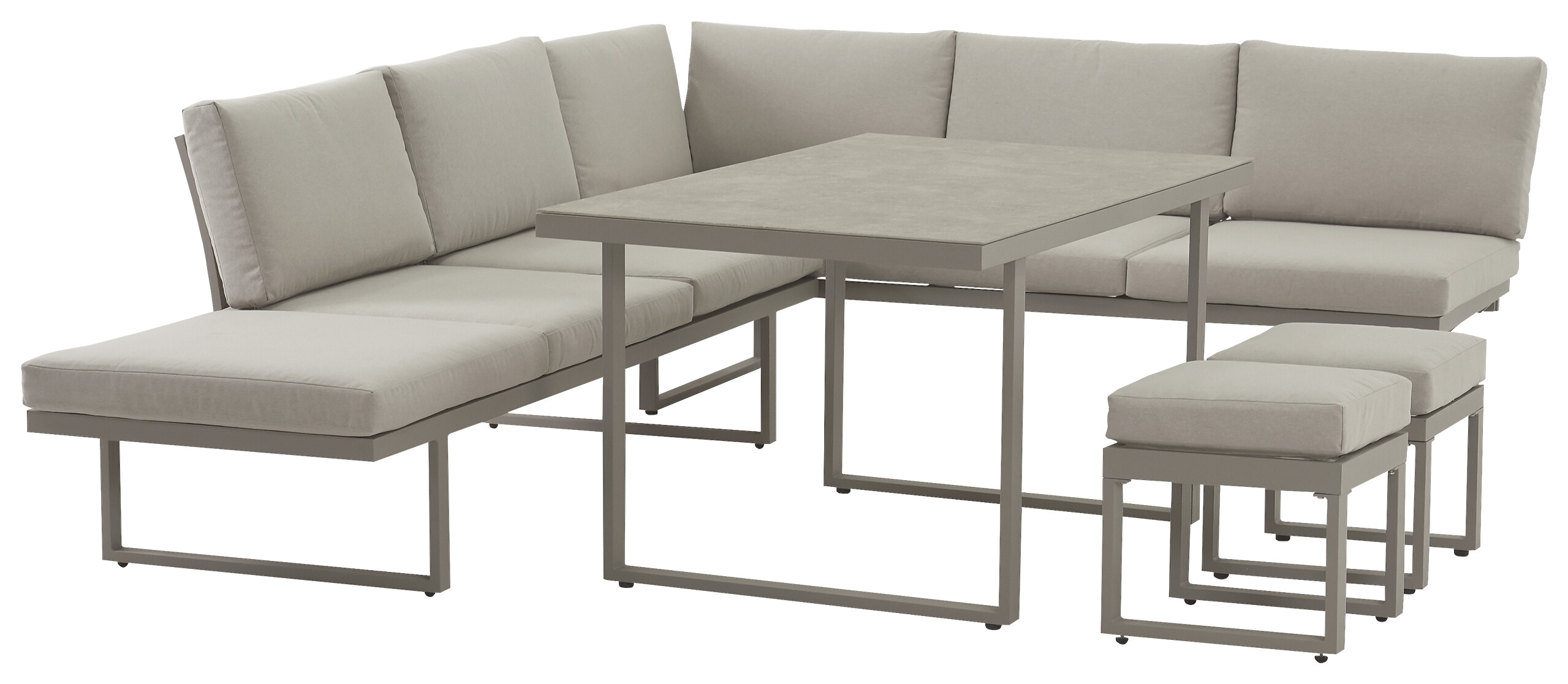 POCOline Gartensitzgruppe Tulum grau Glas