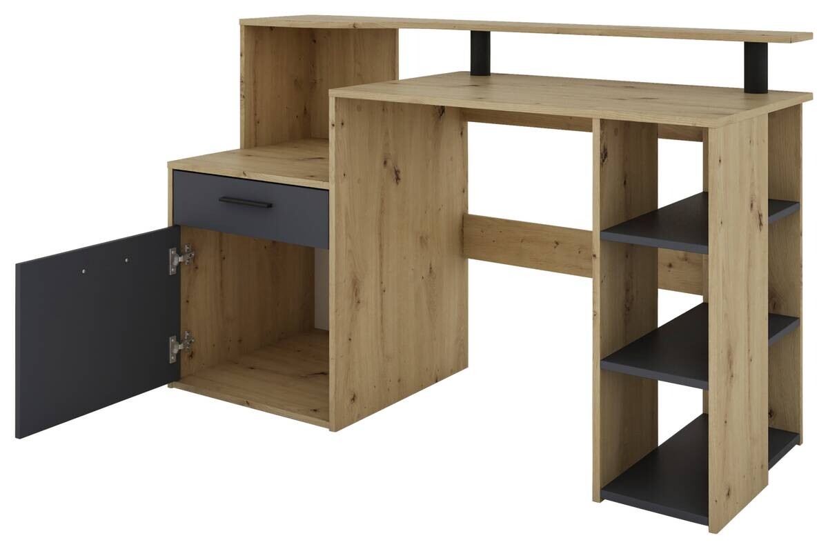 Schreibtisch LOUIS Eiche anthrazit B/H/T: ca. 140x89x55 cm