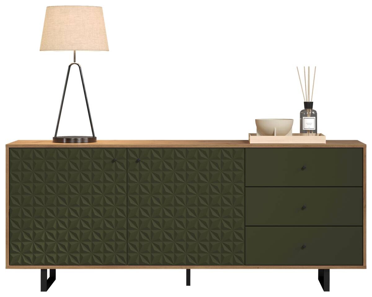 Sideboard Sentra Eiche Artisan Nachbildung grün dunkel B/H/T: ca. 183x75x40 cm