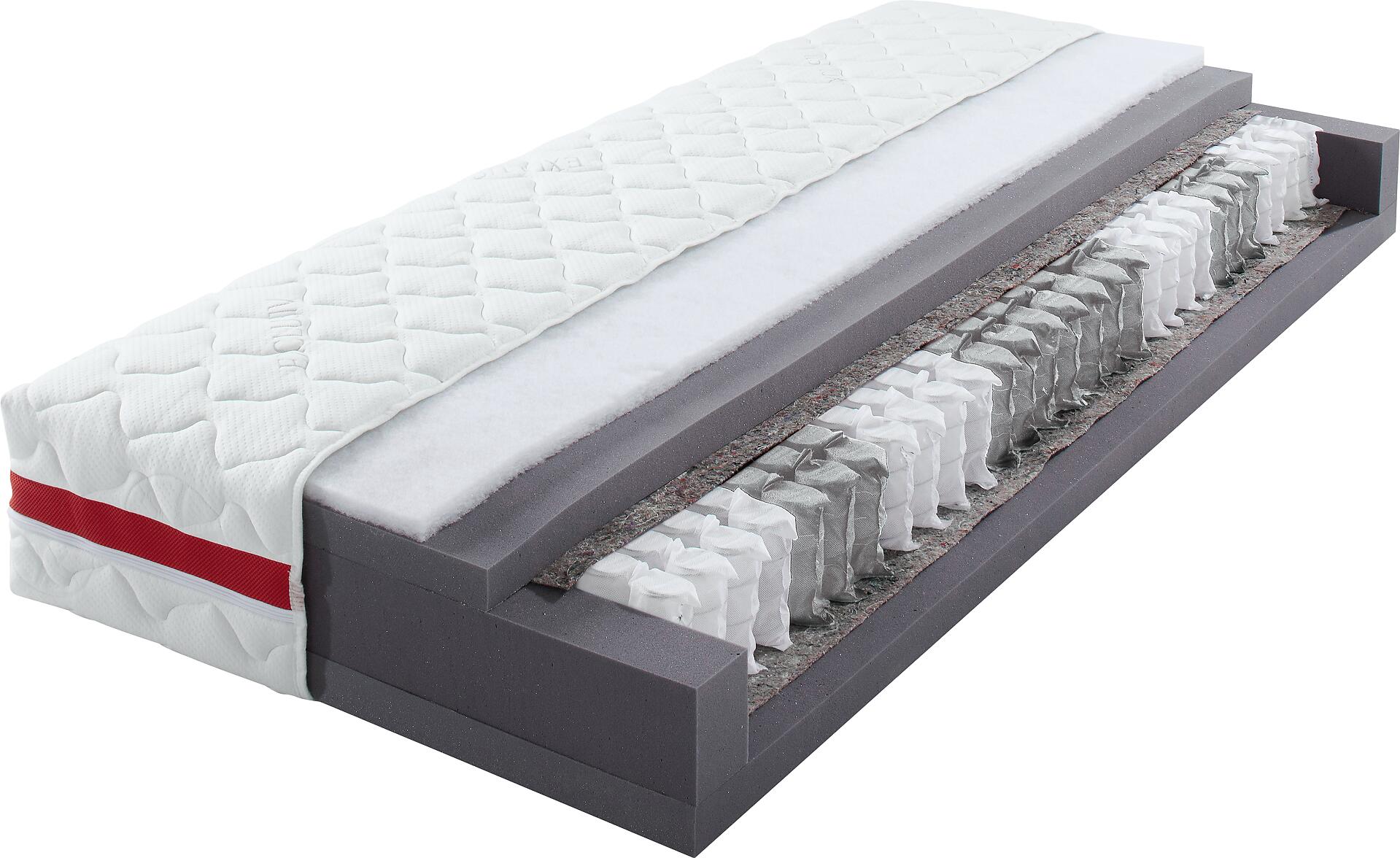 Tonnentaschenfederkernmatratze Titan weiß Liegefläche B/L: ca. 90x200 cm