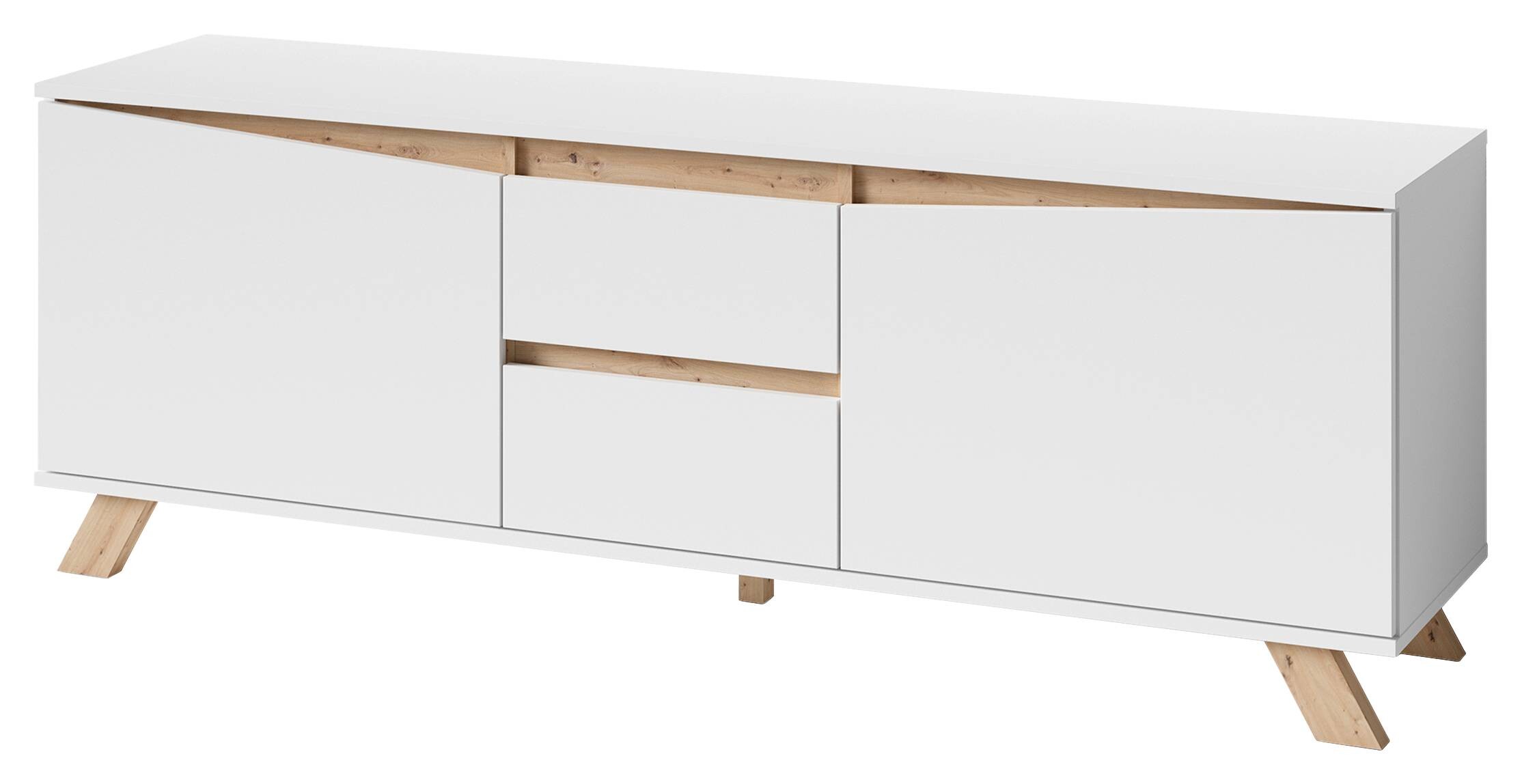 TV-Board VALENTIN weiß Eiche Nachbildung B/H/T: ca. 160x60x38 cm