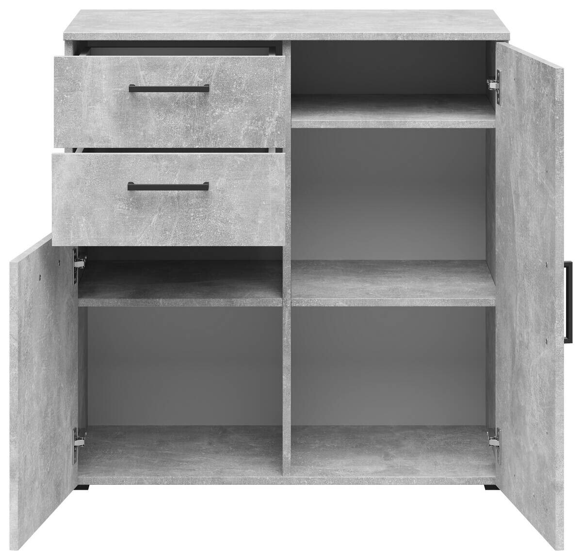 Kommode Multi-Stauraum Typ 26 Beton Optik B/H/T: ca. 80x83x40 cm