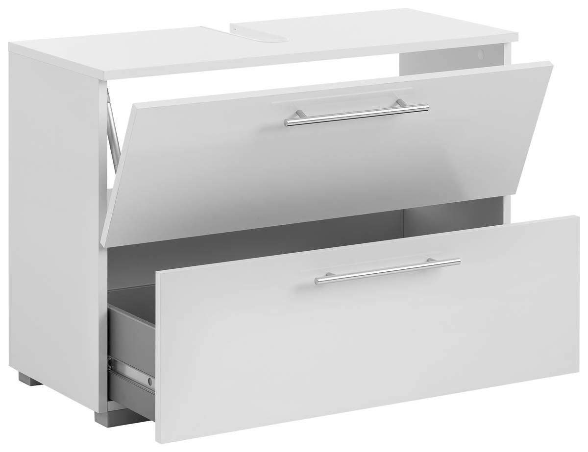 Waschbeckenunterschrank Carlos perlweiß Optik B/H/T: ca. 80,2x59,1x35 cm