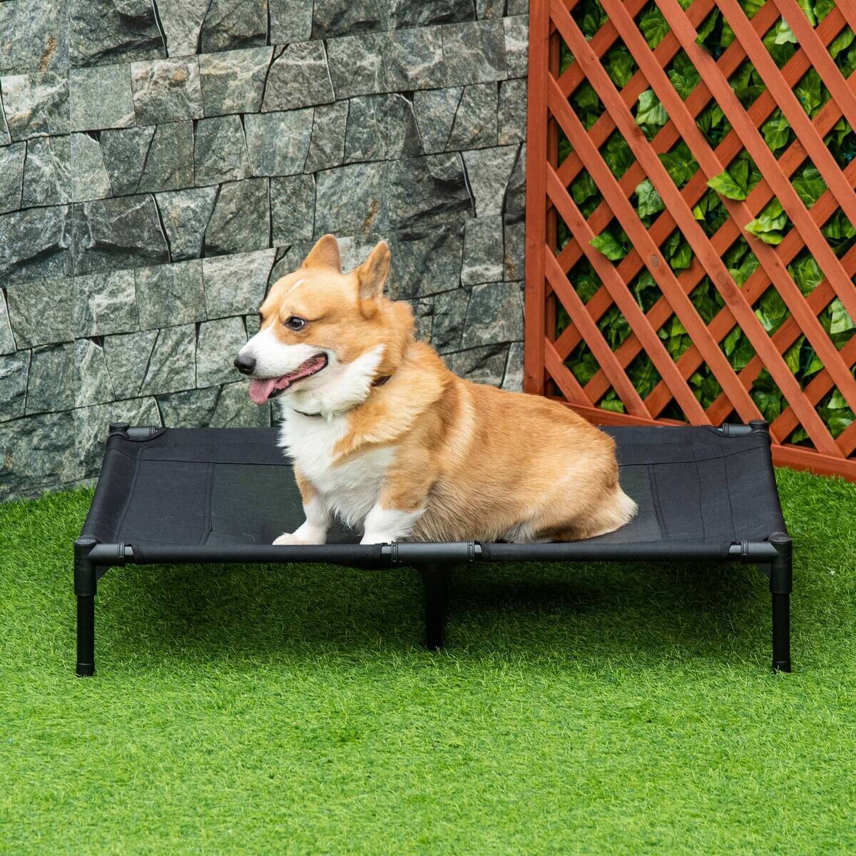 PawHut Hundeliege schwarz Metall B/H/L: ca. 76x18x92 cm