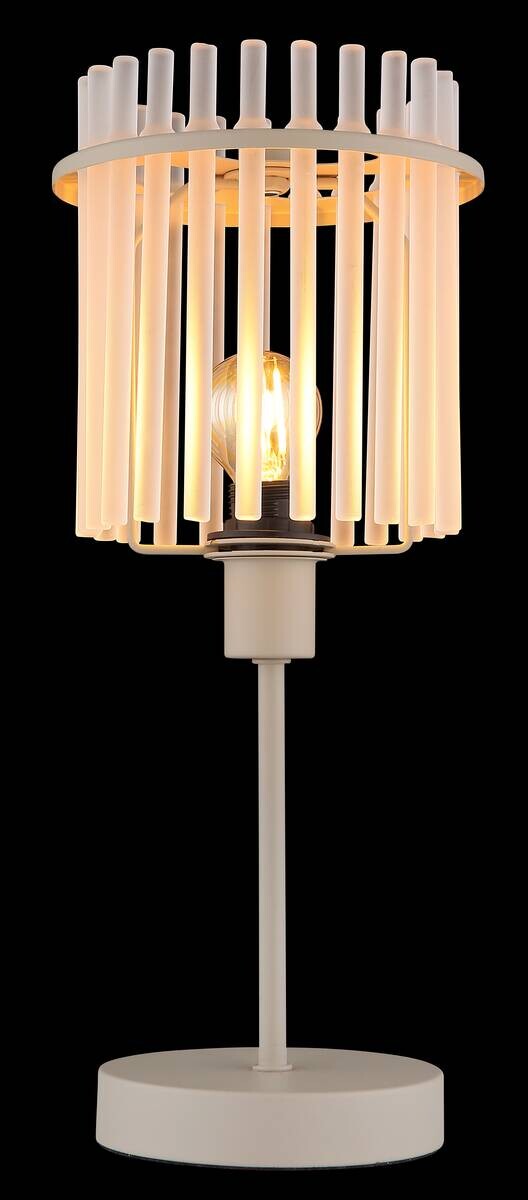 GLOBO Tischleuchte sand Metall Glas H/D: ca. 37,5x15 cm E14 1 Brennstellen