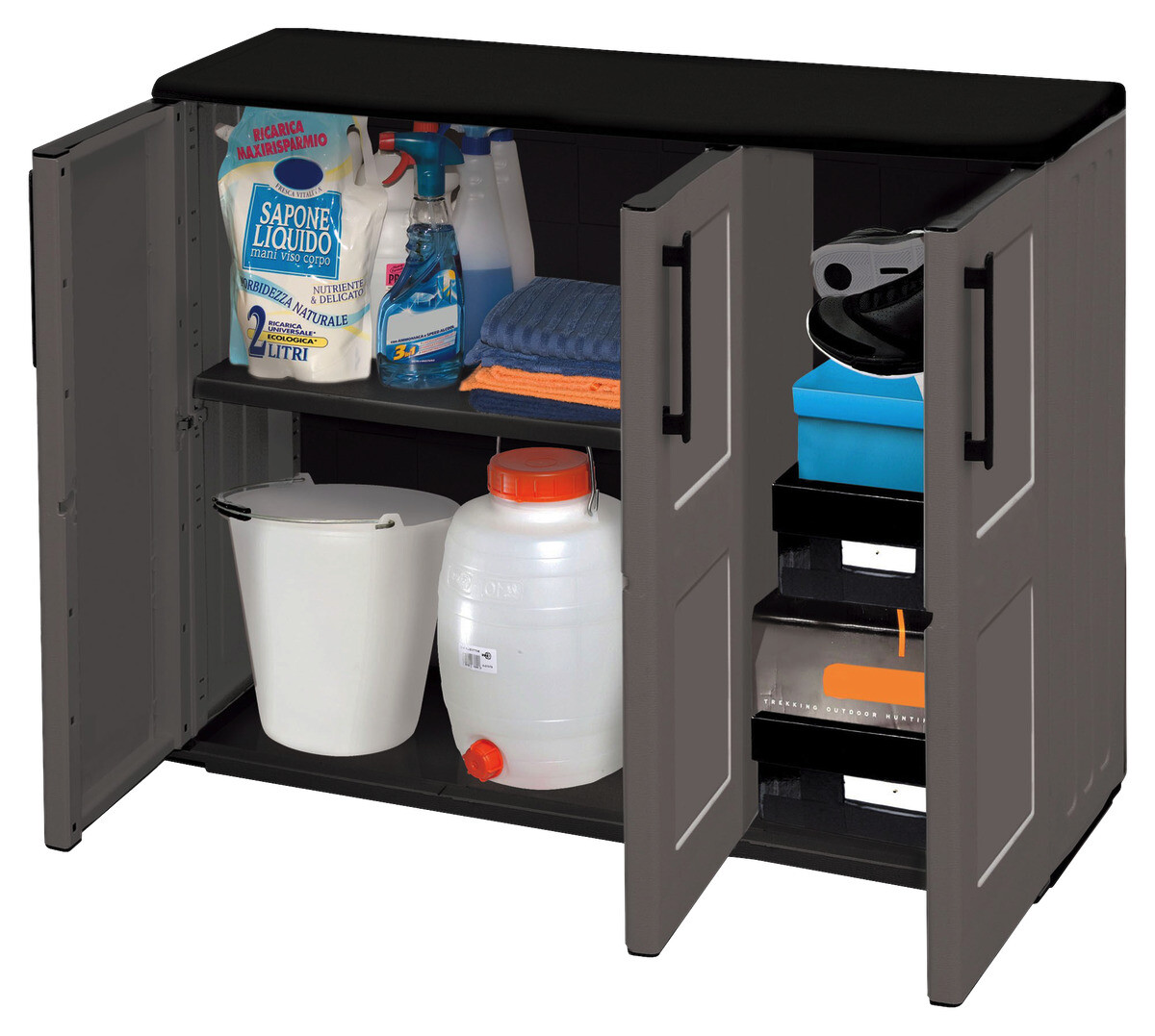 ArtPlast Kunststoffschrank Free niedrig grau Kunststoff B/H/T: ca. 102x84x37 cm