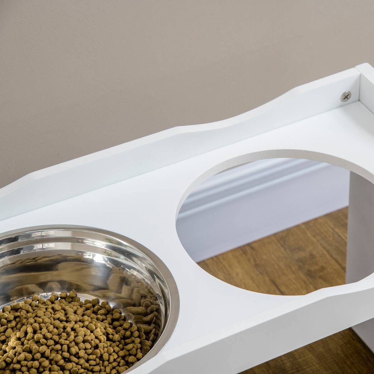 PawHut Hundenapf weiß Edelstahl B/H/L: ca. 30x38x63 cm