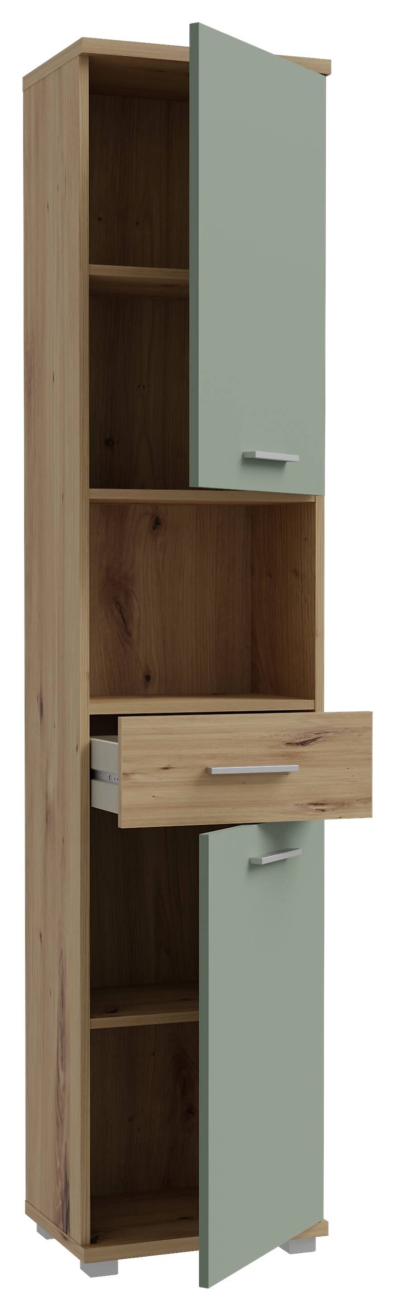 Hochschrank Eiche Artisan Nachbildung salbei B/H/T: ca. 40x184x29 cm