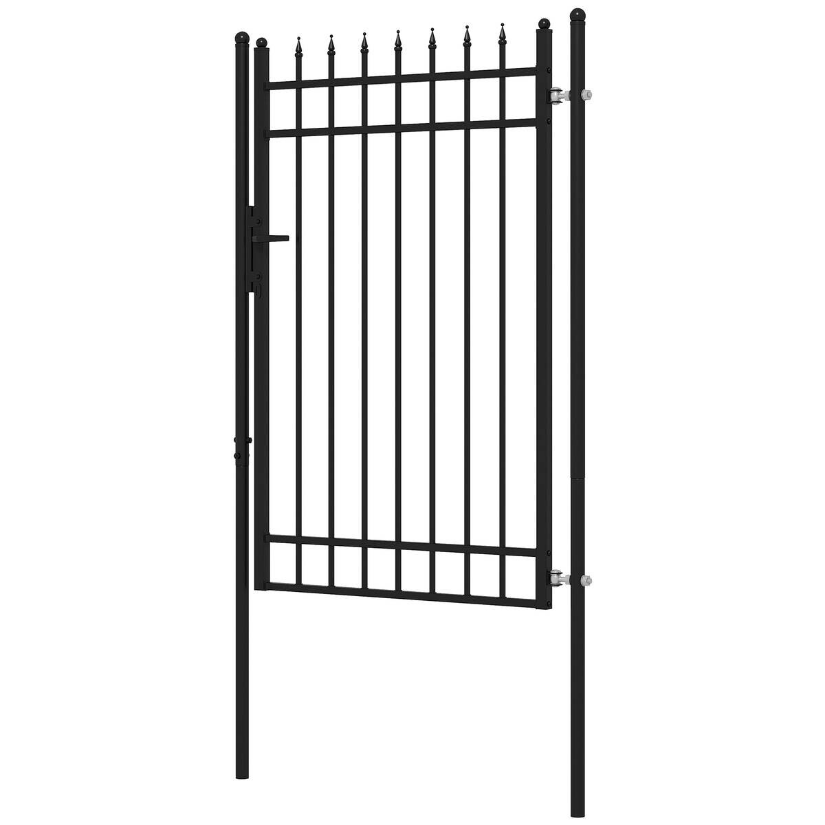 Outsunny Gartentor schwarz Edelstahl B/H/L: ca. 0,12x107x204 cm