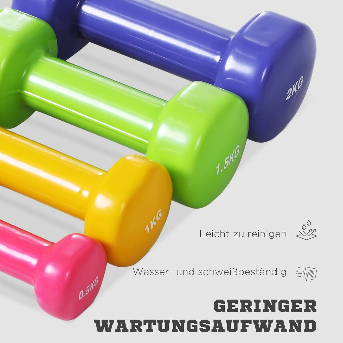 HOMCOM Hantelset bunt Eisen B/H/L: ca. 30x8x41 cm