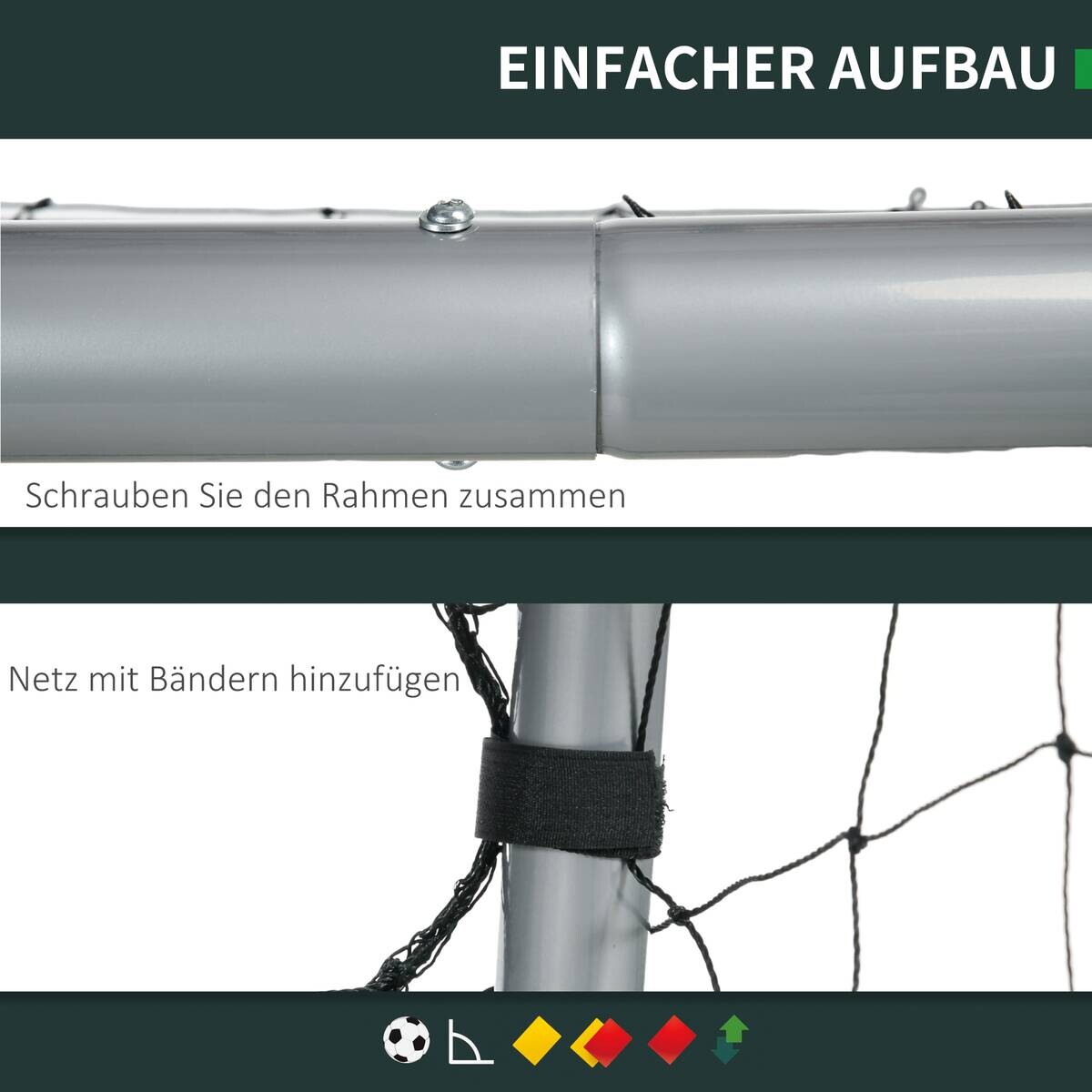 SPORTNOW Fußballtor grau Polyethylen B/H/L: ca. 120x200x300 cm