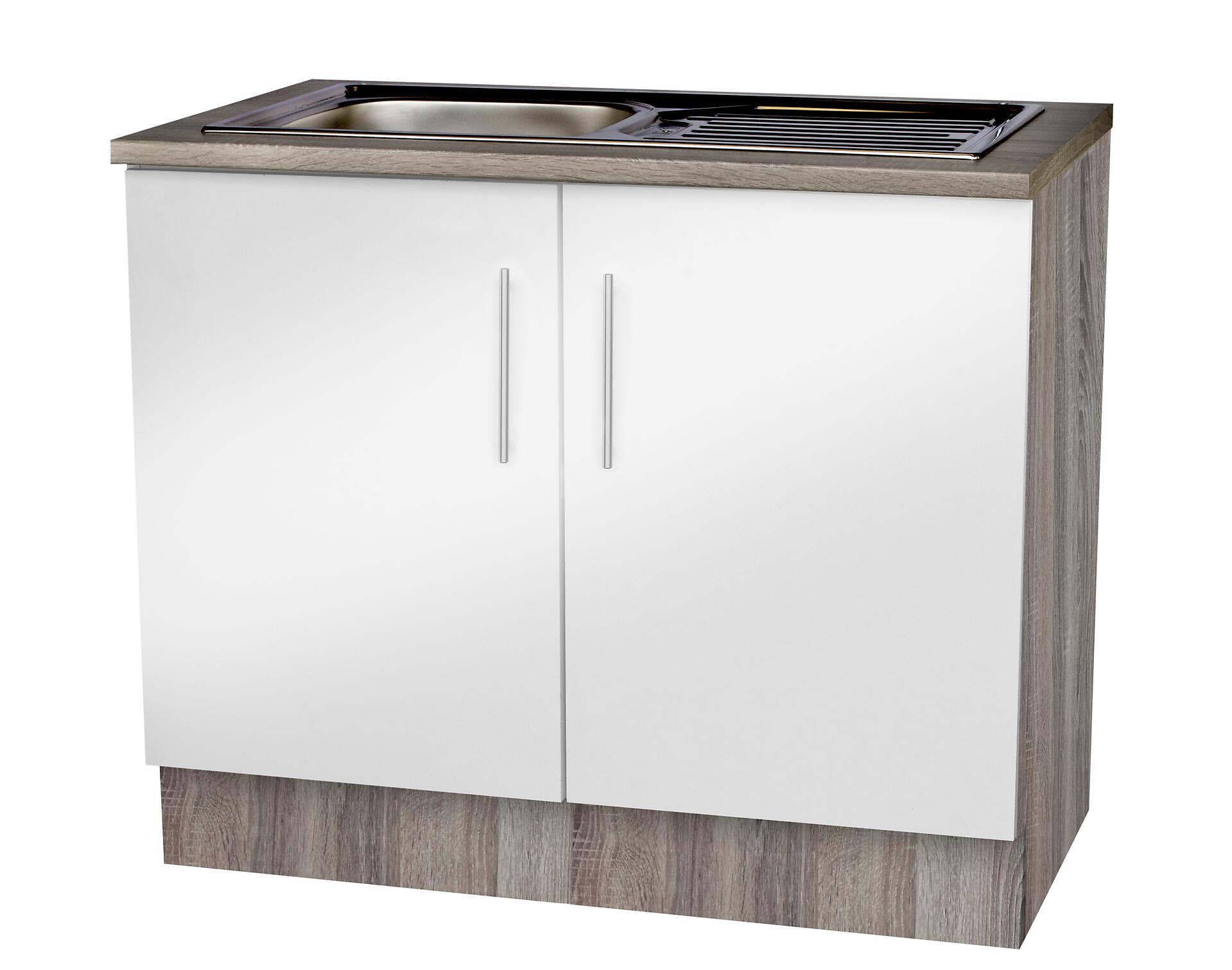 Spülenschrank weiß Hochglanz B/H/T: ca. 100x82x57 cm