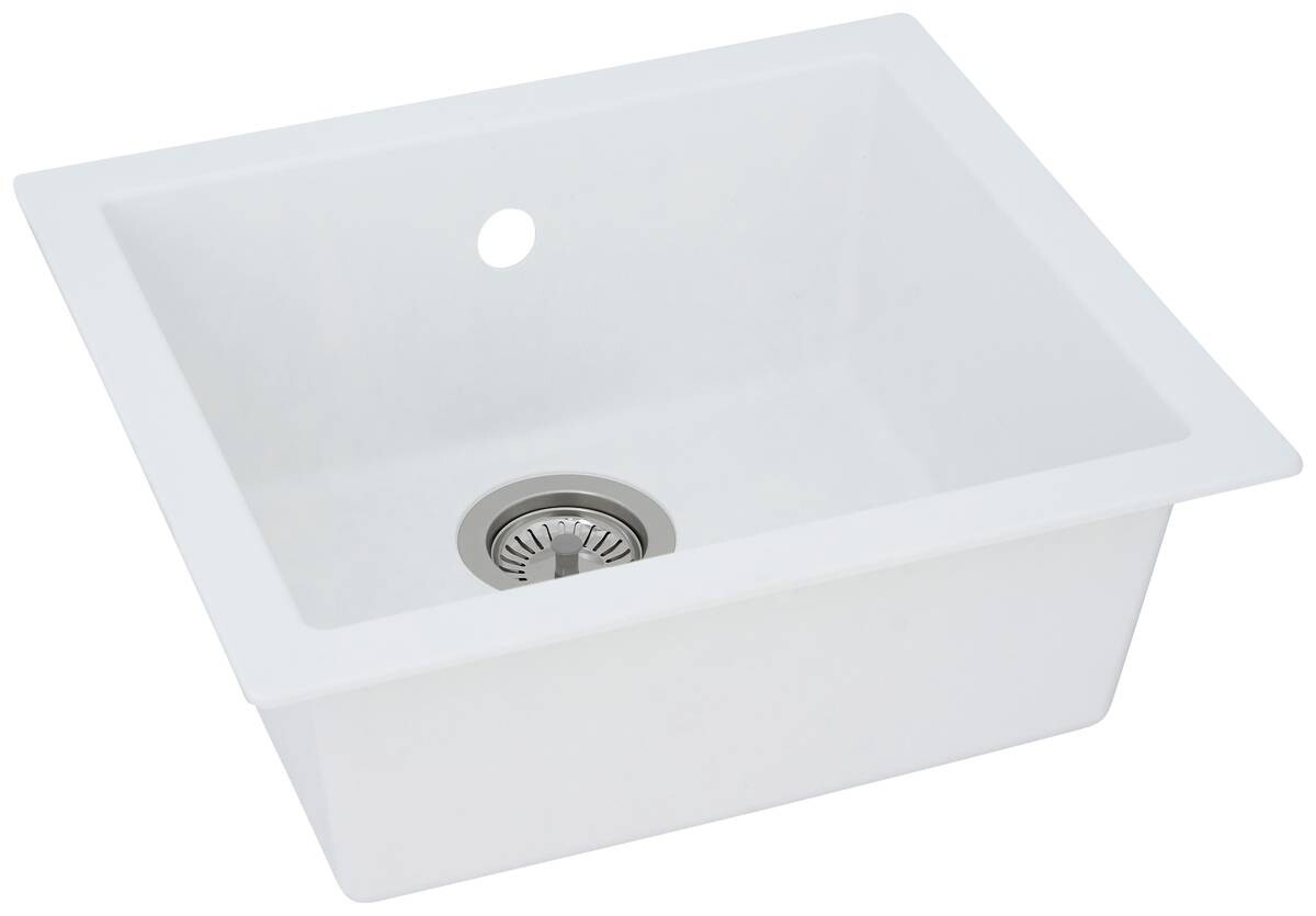 Respekta Einbauspüle Ohio 50 x 44 W weiß Mineralite B/H/T: ca. 44x19x50 cm