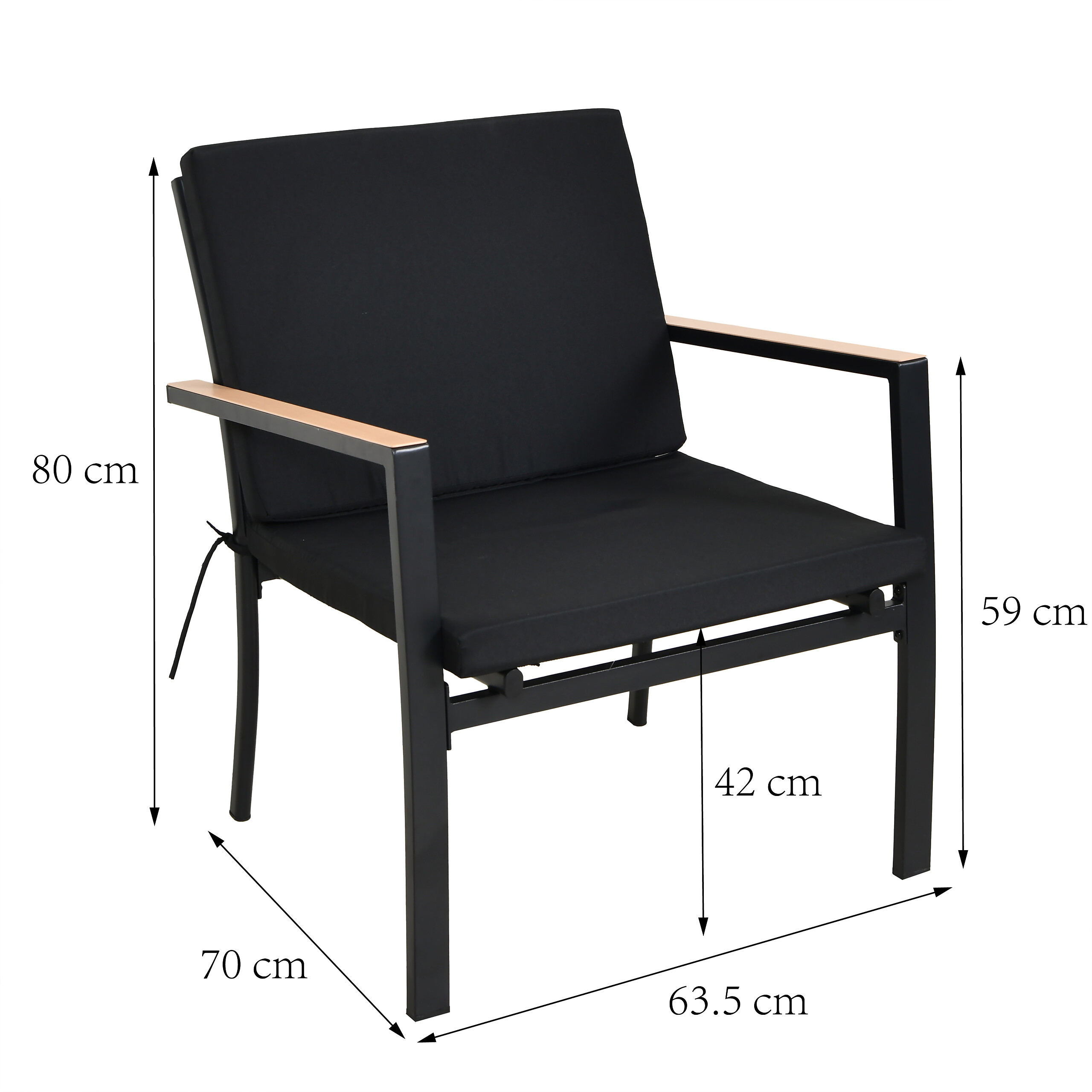 POCOline Gartensitzgruppe Grafon schwarz Stahl