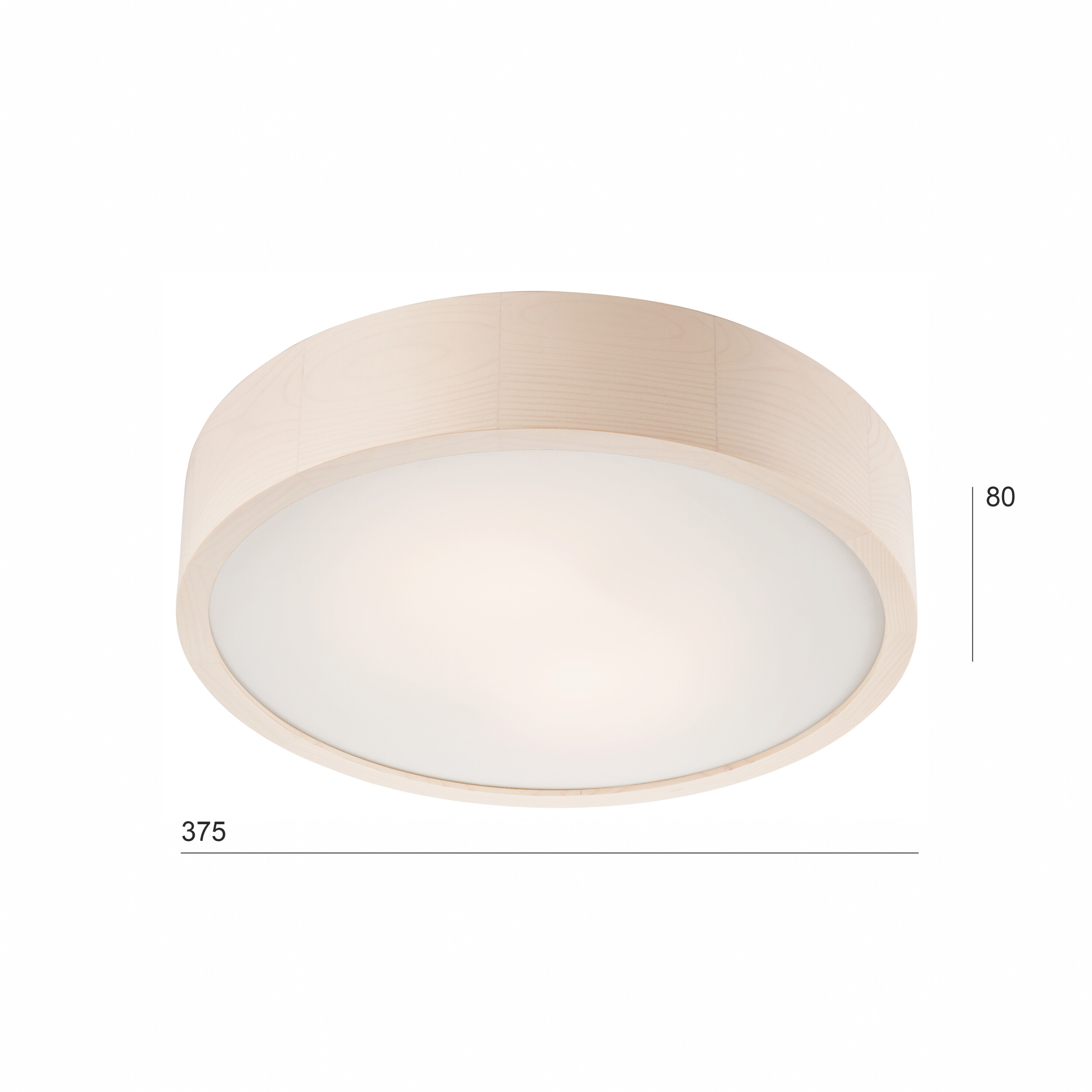 Lamkur Deckenleuchte Eveline weiß Glas Holz B/H/L: ca. 38,5x12x38,5 cm 2 Brennstellen