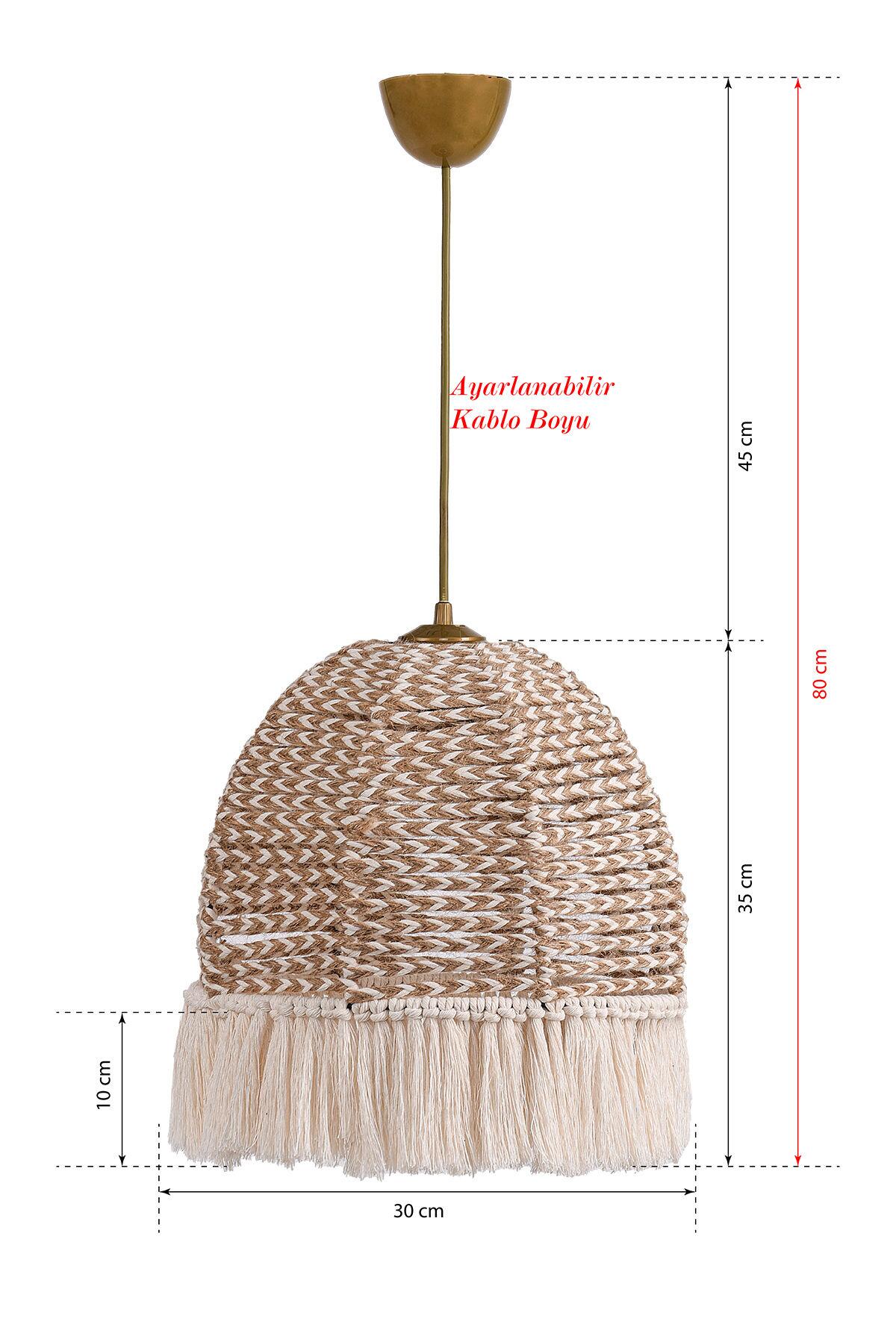 Opviq Pendelleuchte ecru B/H/T/L/D: ca. 30x80x30x30x30 cm E27 1 Brennstellen