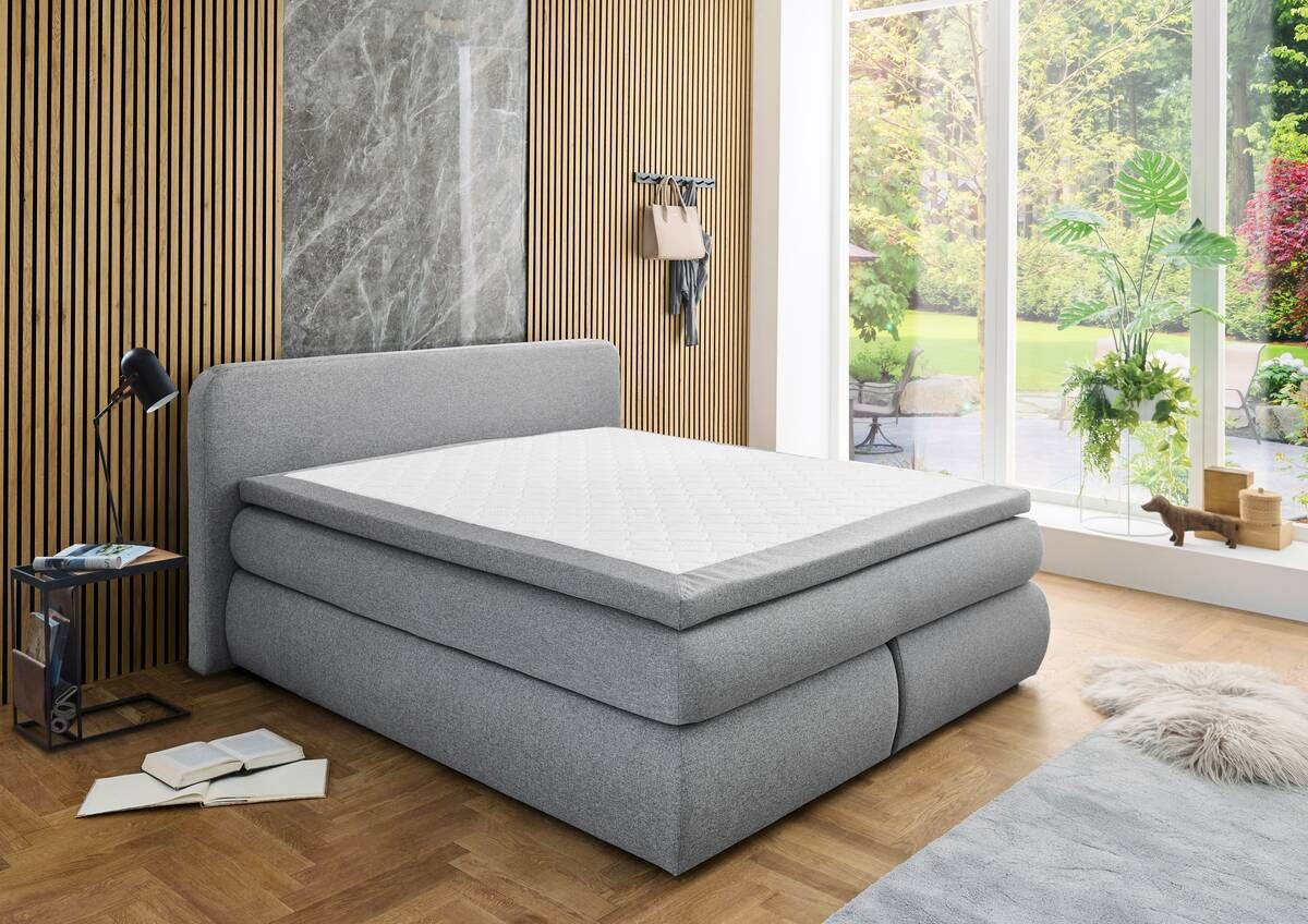 Boxspringbett Madeira Silbergrau Liegefläche B/L: ca. 180x200 cm
