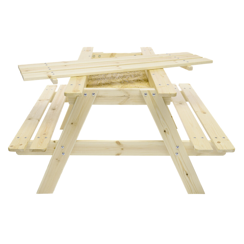 Timbela Kindersitzgarnitur M010 natur Holz B/H/L: ca. 90x50x90 cm