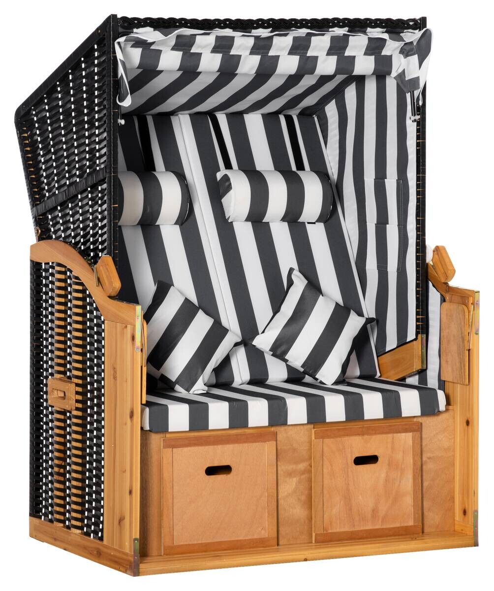 Outsunny Strandkorb grau Polypropylen B/H/L: ca. 79x118x160 cm