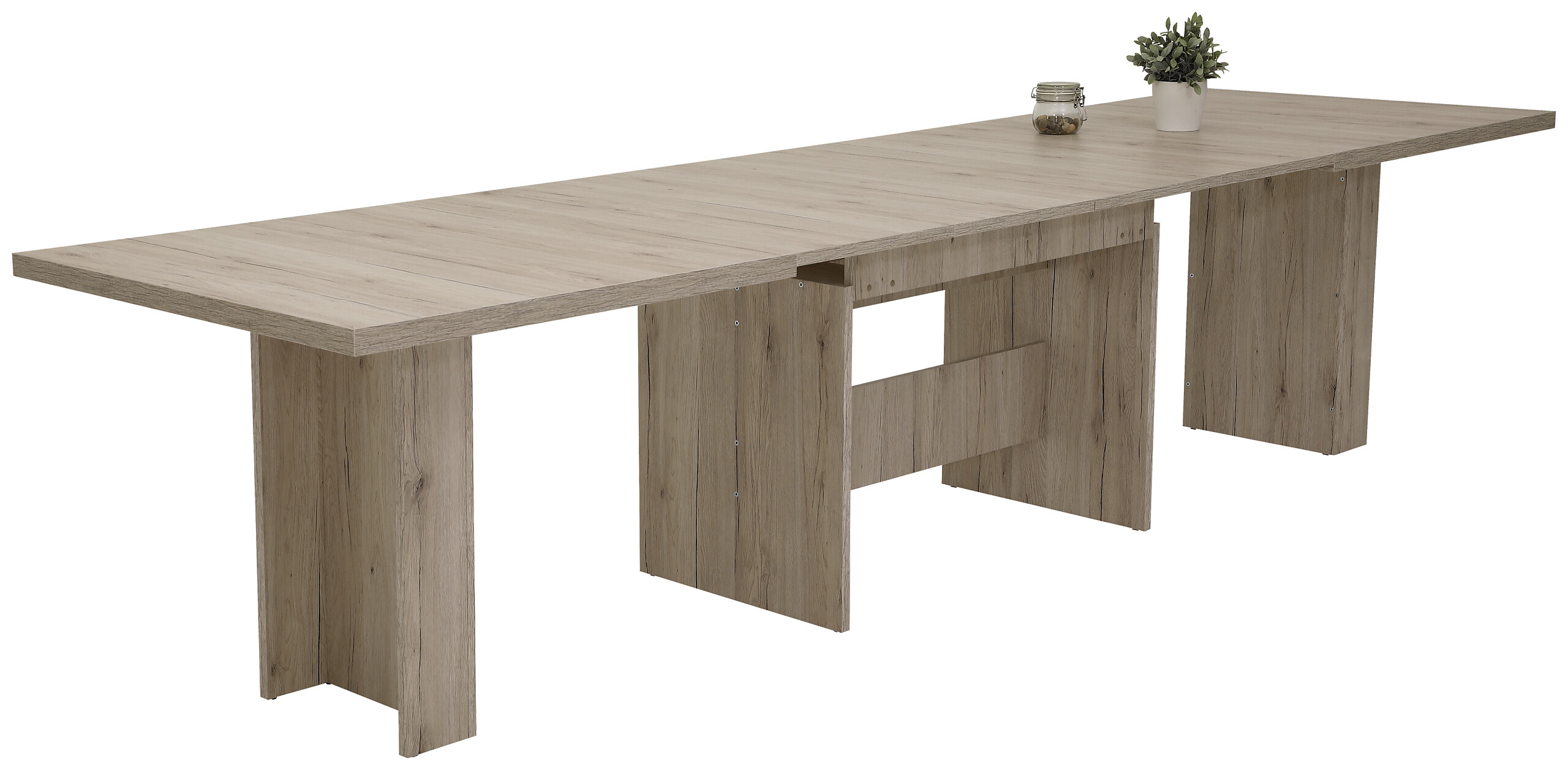 Essgruppe Lia II Eiche anthrazit Microfaser B/H/T: ca. 320x76x90 cm