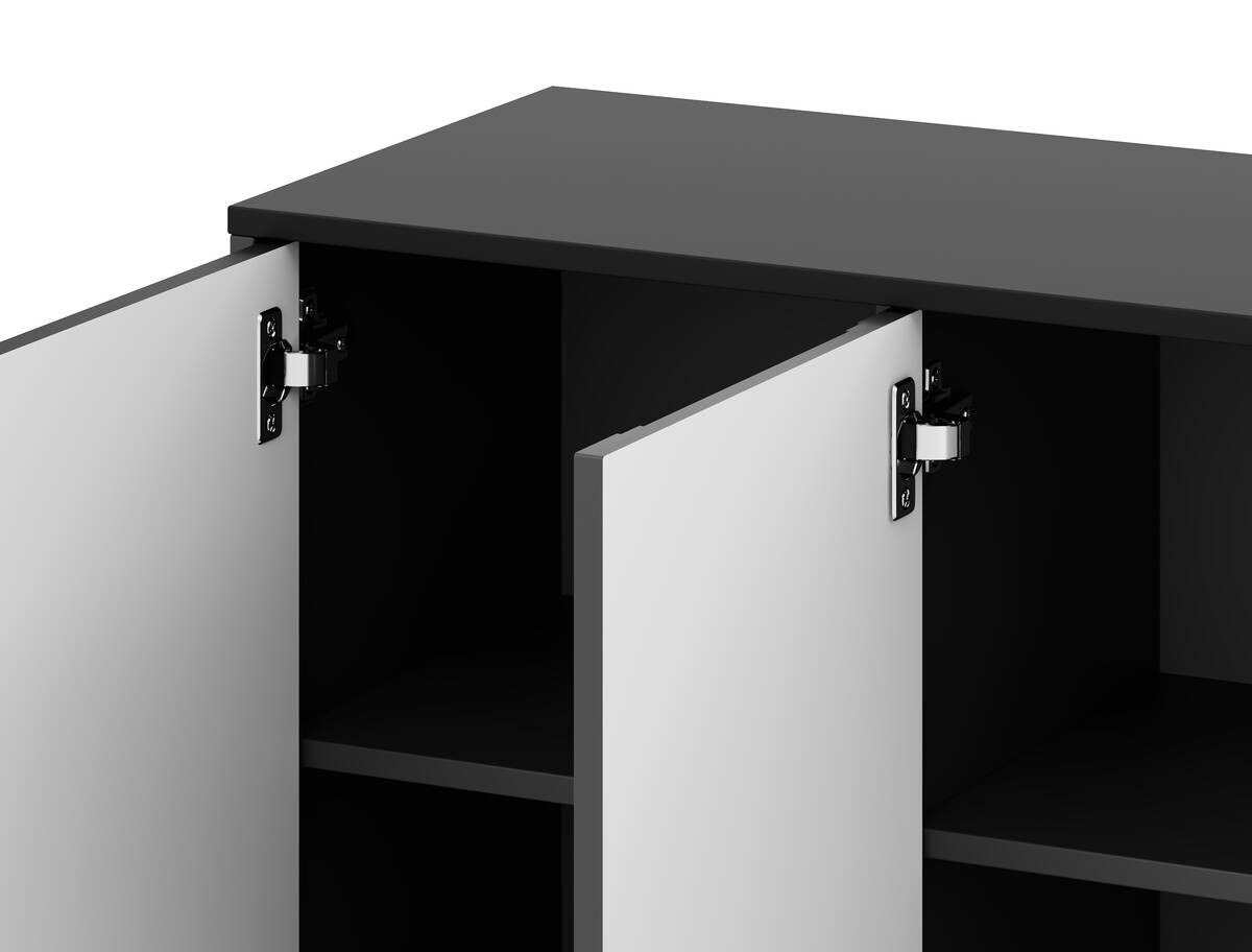 Kommode MAZOMA schwarz gold Optik B/H/T: ca. 154x82x39 cm