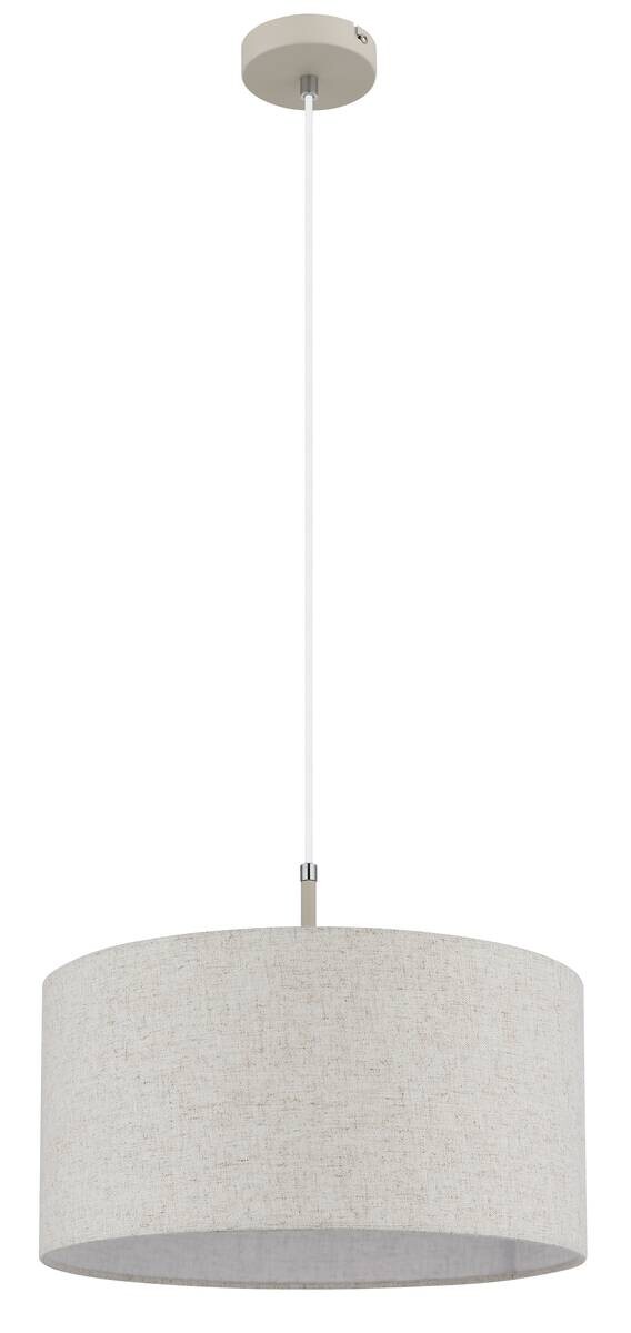 Pendelleuchte sand Metall Textil H/D: ca. 120x40 cm E27 1 Brennstellen