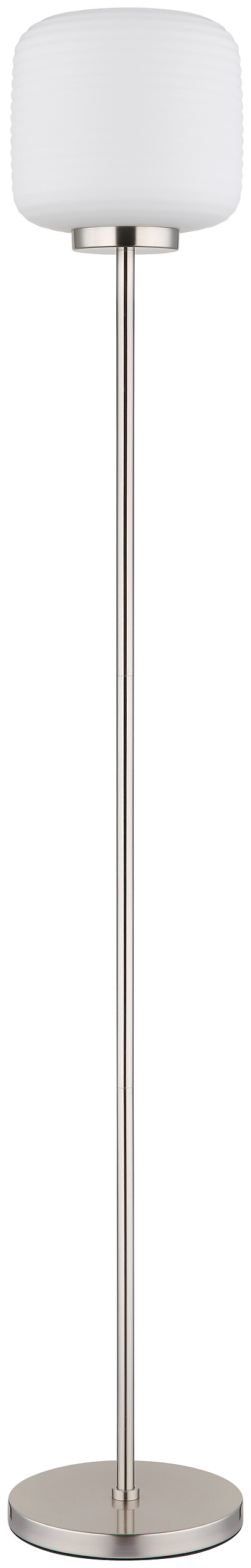 GLOBO Stehleuchte nickel matt Opal schwarz Glas Metall H/T/D: ca. 157x36x24 cm 1 Brennstellen